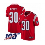 Men's New England Patriots #30 Jason McCourty Limited Red Inverted Legend 100th Season Football Jersey