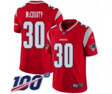 Men's New England Patriots #30 Jason McCourty Limited Red Inverted Legend 100th Season Football Jersey