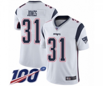 Men's New England Patriots #31 Jonathan Jones White Vapor Untouchable Limited Player 100th Season Football Jersey