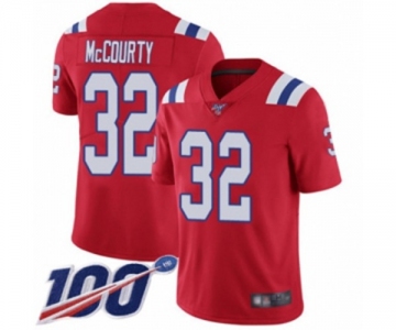 Men's New England Patriots #32 Devin McCourty Red Alternate Vapor Untouchable Limited Player 100th Season Football Jersey