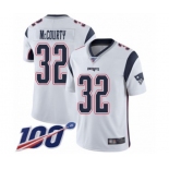 Men's New England Patriots #32 Devin McCourty White Vapor Untouchable Limited Player 100th Season Football Jersey