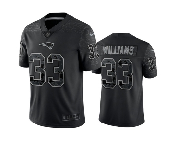 Men's New England Patriots #33 Joejuan Williams Black Reflective Limited Stitched Football Jersey