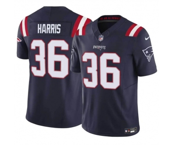 Men's New England Patriots #36 Kevin Harris Navy 2023 F.U.S.E. Vapor Limited Football Stitched Jersey