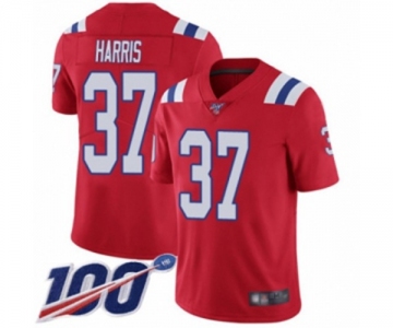 Men's New England Patriots #37 Damien Harris Red Alternate Vapor Untouchable Limited Player 100th Season Football Jersey