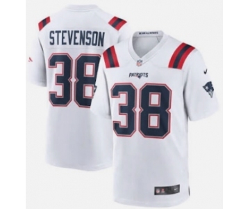 Men's New England Patriots #38 Rhamondre Stevenson White Limited Stitched Game Jersey