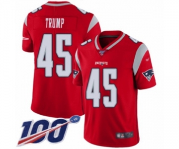 Men's New England Patriots #45 Donald Trump Limited Red Inverted Legend 100th Season Football Jersey