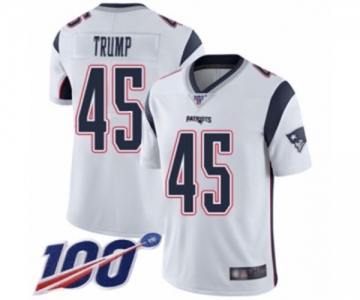 Men's New England Patriots #45 Donald Trump White Vapor Untouchable Limited Player 100th Season Football Jersey