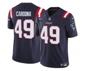 Men's New England Patriots #49 Joe Cardona Navy F.U.S.E. With 1-Star C Patch Vapor Limited Stitched Football Jersey