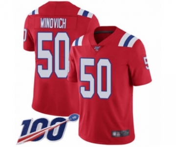 Men's New England Patriots #50 Chase Winovich Red Alternate Vapor Untouchable Limited Player 100th Season Football Jersey