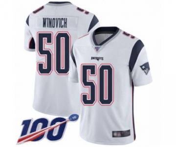 Men's New England Patriots #50 Chase Winovich White Vapor Untouchable Limited Player 100th Season Football Jersey