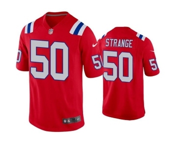 Men's New England Patriots #50 Cole Strange Red Vapor Untouchable Limited Stitched Jersey