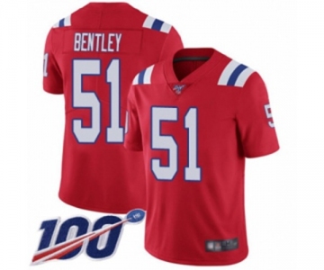 Men's New England Patriots #51 Ja'Whaun Bentley Red Alternate Vapor Untouchable Limited Player 100th Season Football Jersey