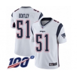 Men's New England Patriots #51 Ja'Whaun Bentley White Vapor Untouchable Limited Player 100th Season Football Jersey