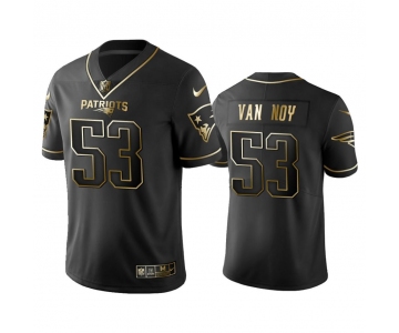 Men's New England Patriots #53 Kyle Van Limited Black Golden Edition Football Jersey