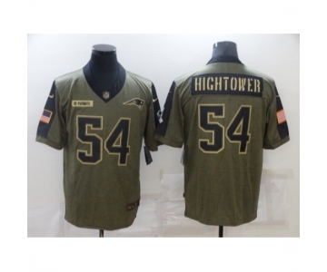 Men's New England Patriots #54 Dont'a Hightower Nike Olive 2021 Salute To Service Limited Player Jersey