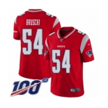 Men's New England Patriots #54 Tedy Bruschi Limited Red Inverted Legend 100th Season Football Jersey