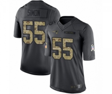 Men's New England Patriots #55 John Simon Limited Black 2016 Salute to Service Football Jersey