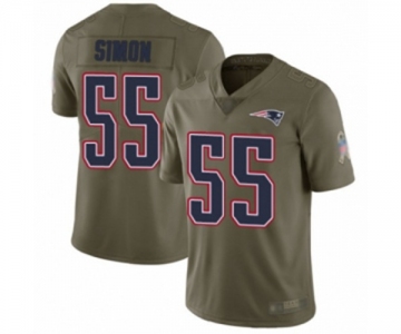 Men's New England Patriots #55 John Simon Limited Olive 2017 Salute to Service Football Jersey