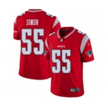 Men's New England Patriots #55 John Simon Limited Red Inverted Legend Football Jersey