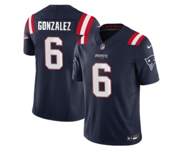 Men's New England Patriots #6 Christian Gonzalez Navy 2023 F.U.S.E. Vapor Limited Football Stitched Jersey