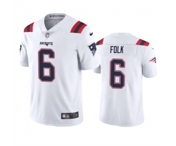 Men's New England Patriots #6 Nick Folk White Vapor Untouchable Limited Stitched Jersey