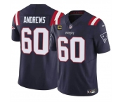 Men's New England Patriots #60 David Andrews Navy 2023 F.U.S.E. With 4-Star C Patch Vapor Limited Stitched Football Jersey