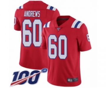 Men's New England Patriots #60 David Andrews Red Alternate Vapor Untouchable Limited Player 100th Season Football Jersey