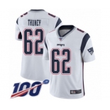 Men's New England Patriots #62 Joe Thuney White Vapor Untouchable Limited Player 100th Season Football Jersey