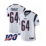 Men's New England Patriots #64 Hjalte Froholdt White Vapor Untouchable Limited Player 100th Season Football Jersey