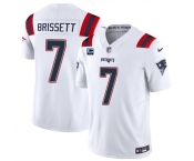 Men's New England Patriots #7 Jacoby Brissett White F.U.S.E. With 2-Star C Patch Vapor Limited Stitched Football Jersey