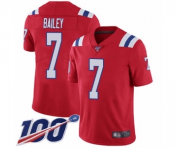 Men's New England Patriots #7 Jake Bailey Red Alternate Vapor Untouchable Limited Player 100th Season Football Jersey