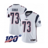 Men's New England Patriots #73 John Hannah White Vapor Untouchable Limited Player 100th Season Football Jersey