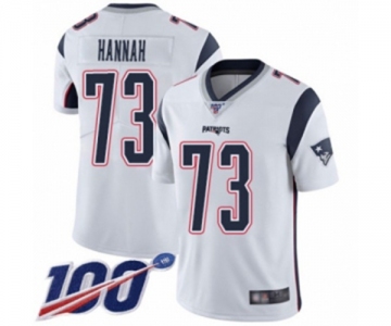 Men's New England Patriots #73 John Hannah White Vapor Untouchable Limited Player 100th Season Football Jersey