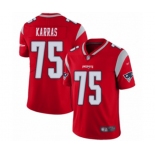 Men's New England Patriots #75 Ted Karras Limited Red Inverted Legend Football Jersey