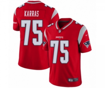 Men's New England Patriots #75 Ted Karras Limited Red Inverted Legend Football Jersey