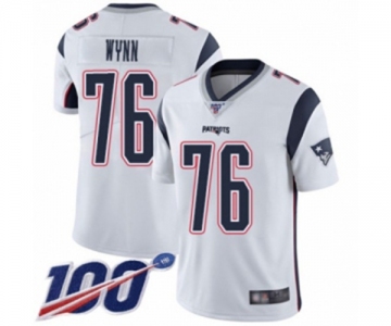 Men's New England Patriots #76 Isaiah Wynn White Vapor Untouchable Limited Player 100th Season Football Jersey