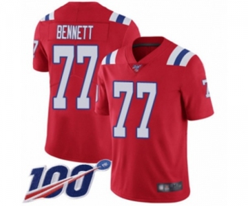 Men's New England Patriots #77 Michael Bennett Red Alternate Vapor Untouchable Limited Player 100th Season Football Jersey