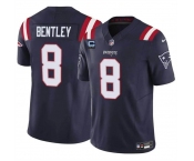 Men's New England Patriots #8 Ja'Whaun Bentley Navy F.U.S.E. With 4-Star C Patch Vapor Limited Stitched Football Jersey