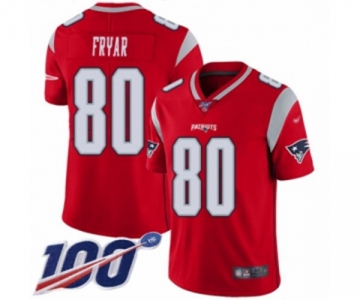 Men's New England Patriots #80 Irving Fryar Limited Red Inverted Legend 100th Season Football Jersey