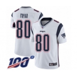 Men's New England Patriots #80 Irving Fryar White Vapor Untouchable Limited Player 100th Season Football Jersey