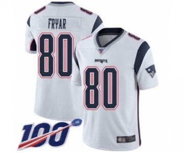 Men's New England Patriots #80 Irving Fryar White Vapor Untouchable Limited Player 100th Season Football Jersey