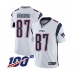 Men's New England Patriots #87 Rob Gronkowski White Vapor Untouchable Limited Player 100th Season Football Jersey