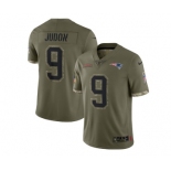 Men's New England Patriots #9 Matt Judon 2022 Olive Salute To Service Limited Stitched Jersey