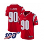 Men's New England Patriots #90 Shilique Calhoun Limited Red Inverted Legend 100th Season Football Jersey