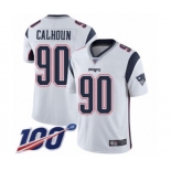 Men's New England Patriots #90 Shilique Calhoun White Vapor Untouchable Limited Player 100th Season Football Jersey