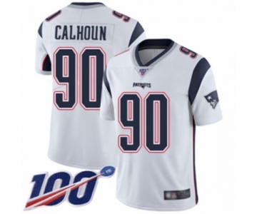 Men's New England Patriots #90 Shilique Calhoun White Vapor Untouchable Limited Player 100th Season Football Jersey