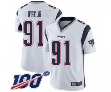 Men's New England Patriots #91 Deatrich Wise Jr White Vapor Untouchable Limited Player 100th Season Football Jersey