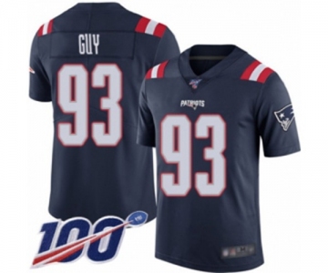 Men's New England Patriots #93 Lawrence Guy Limited Navy Blue Rush Vapor Untouchable 100th Season Football Jersey