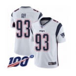 Men's New England Patriots #93 Lawrence Guy White Vapor Untouchable Limited Player 100th Season Football Jersey