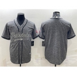 Men's New England Patriots Blank Gray With Patch Cool Base Stitched Baseball Jersey